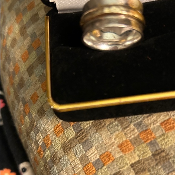 Baroni Sterling Silver Wide Ring With A Gold Band In Middle - Picture 4 of 10